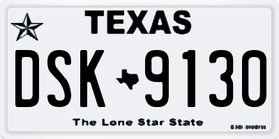 TX license plate DSK9130