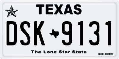 TX license plate DSK9131