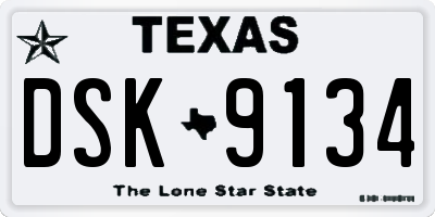 TX license plate DSK9134