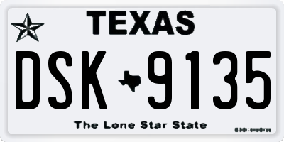 TX license plate DSK9135