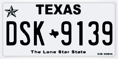 TX license plate DSK9139