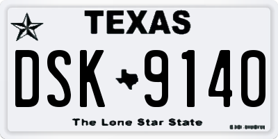 TX license plate DSK9140