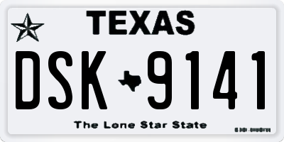 TX license plate DSK9141