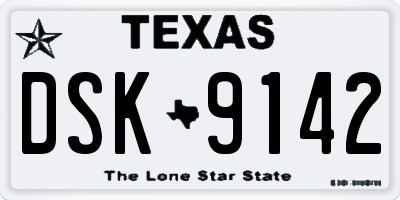 TX license plate DSK9142