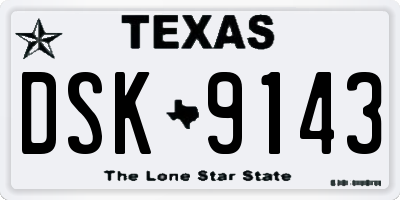 TX license plate DSK9143