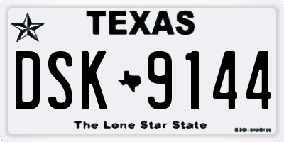 TX license plate DSK9144