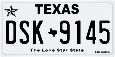 TX license plate DSK9145