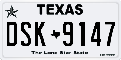 TX license plate DSK9147