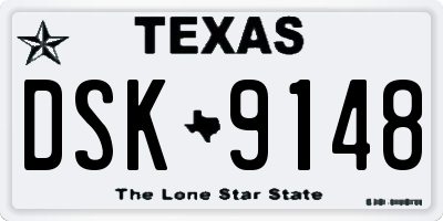 TX license plate DSK9148