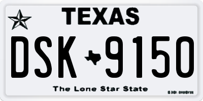 TX license plate DSK9150