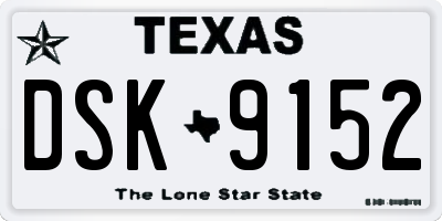 TX license plate DSK9152