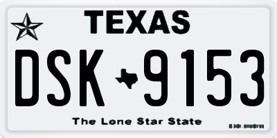 TX license plate DSK9153