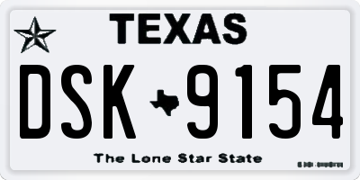 TX license plate DSK9154