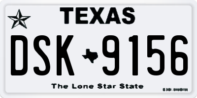 TX license plate DSK9156