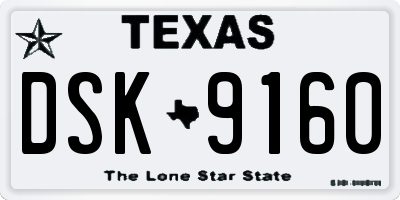 TX license plate DSK9160