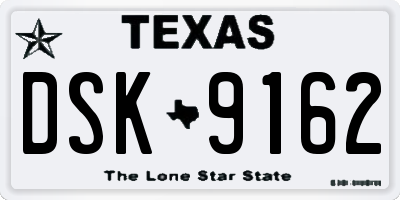 TX license plate DSK9162