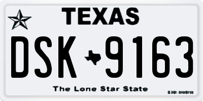 TX license plate DSK9163