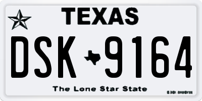 TX license plate DSK9164