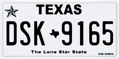 TX license plate DSK9165