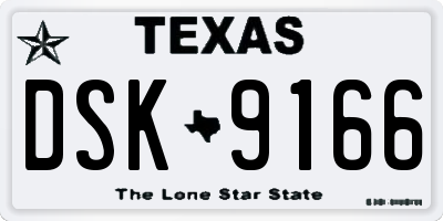 TX license plate DSK9166