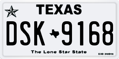 TX license plate DSK9168