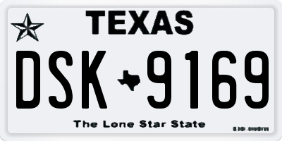 TX license plate DSK9169