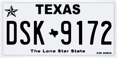 TX license plate DSK9172