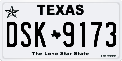 TX license plate DSK9173