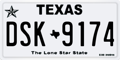 TX license plate DSK9174