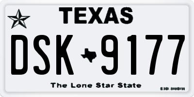 TX license plate DSK9177