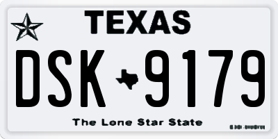 TX license plate DSK9179