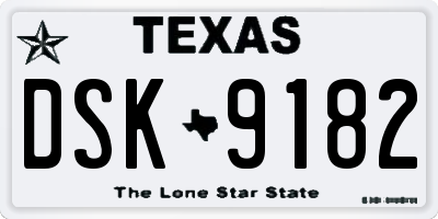 TX license plate DSK9182