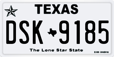 TX license plate DSK9185