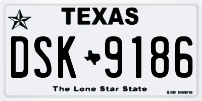 TX license plate DSK9186