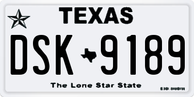 TX license plate DSK9189