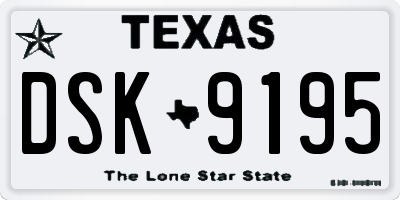 TX license plate DSK9195