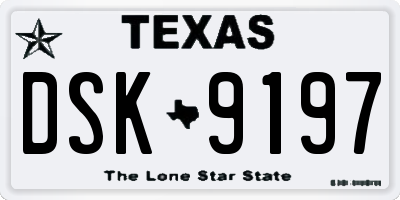 TX license plate DSK9197