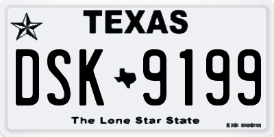 TX license plate DSK9199