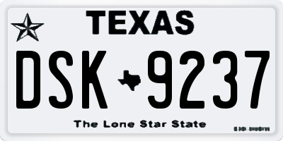 TX license plate DSK9237