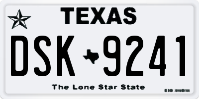 TX license plate DSK9241