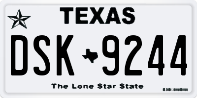 TX license plate DSK9244