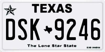 TX license plate DSK9246