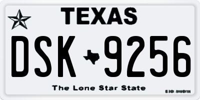 TX license plate DSK9256