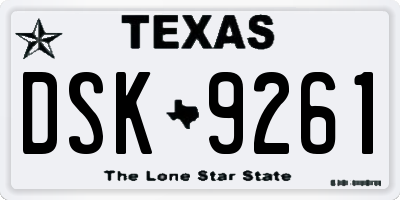 TX license plate DSK9261