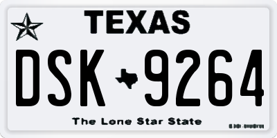 TX license plate DSK9264