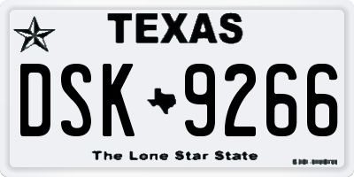 TX license plate DSK9266