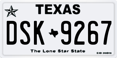 TX license plate DSK9267