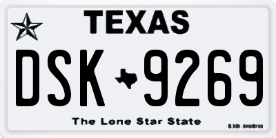 TX license plate DSK9269