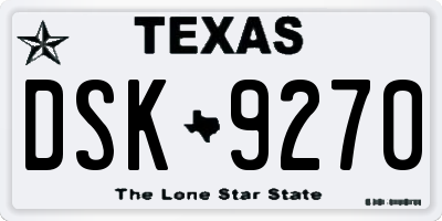 TX license plate DSK9270