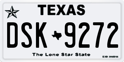 TX license plate DSK9272